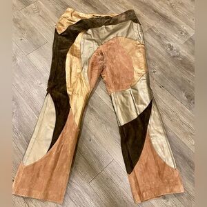 Ashley Stewart Vintage Patchwork Leather Pants